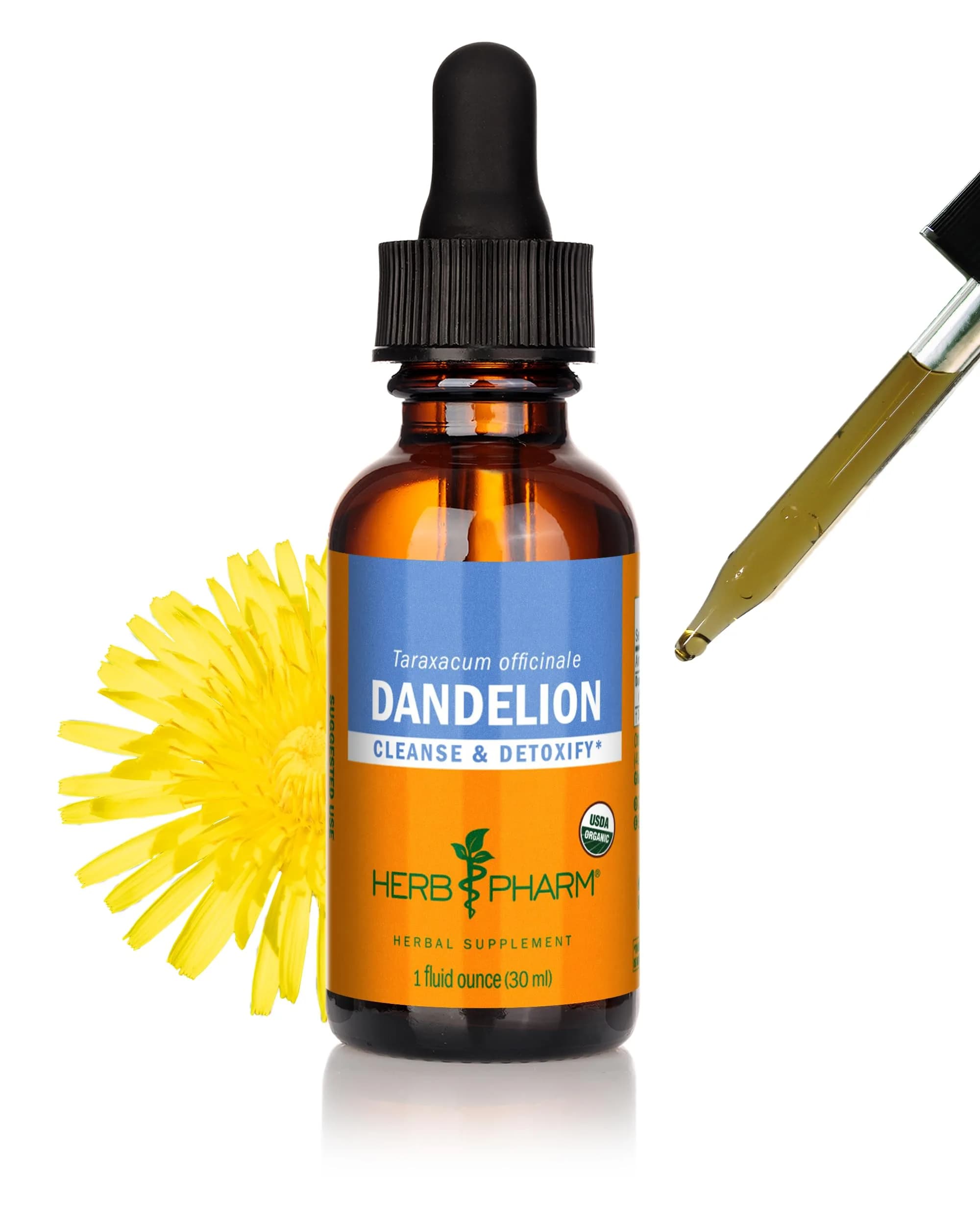 Herb Pharm Organic Dandelion Liquid Extract Drops 1 Fl Oz | Supports Detox & Cleansing — Default