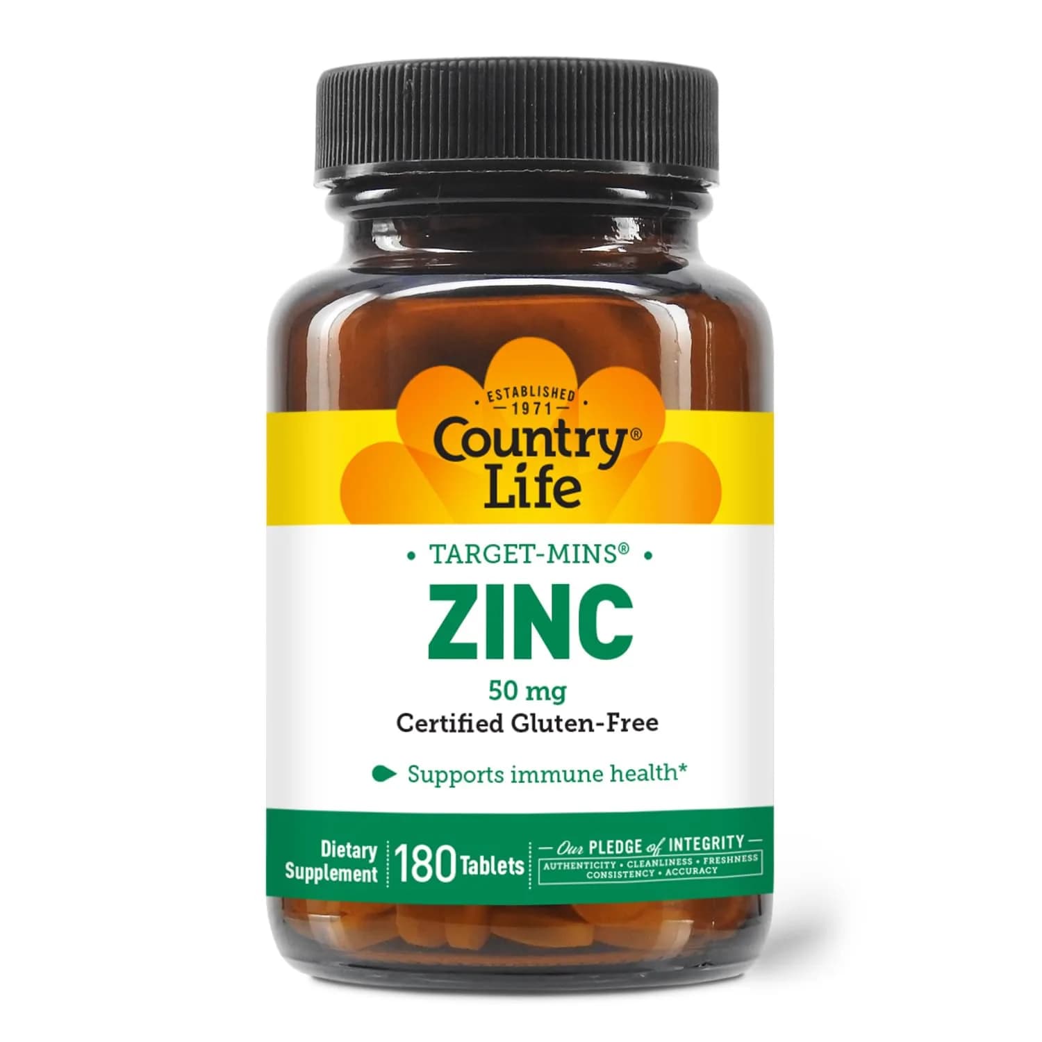 Country Life Target-Mins Zinc 50 mg 180 Tablets | Supports Immune & Protein Health