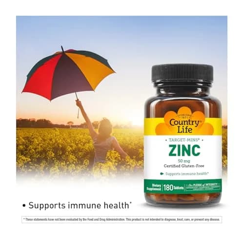 Country Life Target-Mins Zinc 50 mg 180 Tablets | Supports Immune & Protein Health thumbnail 2