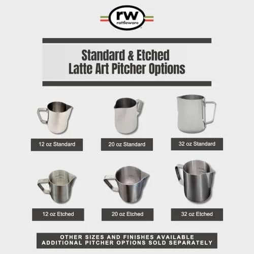 Rattleware 32oz Stainless Steel Latte Art Pitcher | Commercial Grade Milk Frothing Tool thumbnail 6