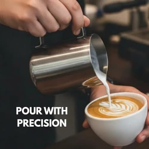 Rattleware 32oz Stainless Steel Latte Art Pitcher | Commercial Grade Milk Frothing Tool thumbnail 3