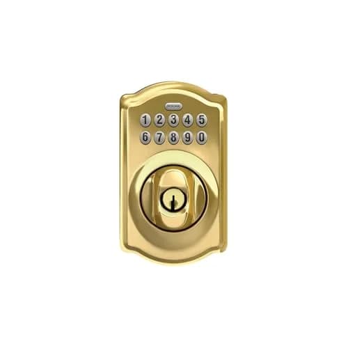 Schlage Electronic Keypad Deadbolt Lock Camelot Bright Brass | Keyless Security & Easy Install thumbnail 6