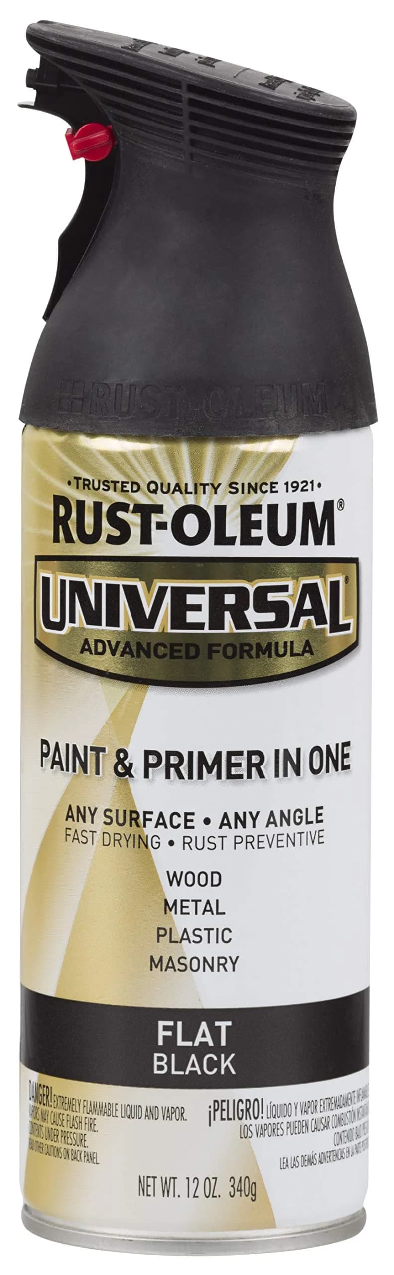 Rust-Oleum Universal Flat Black All Surface Spray Paint - 12 oz (1 Can) - main product image