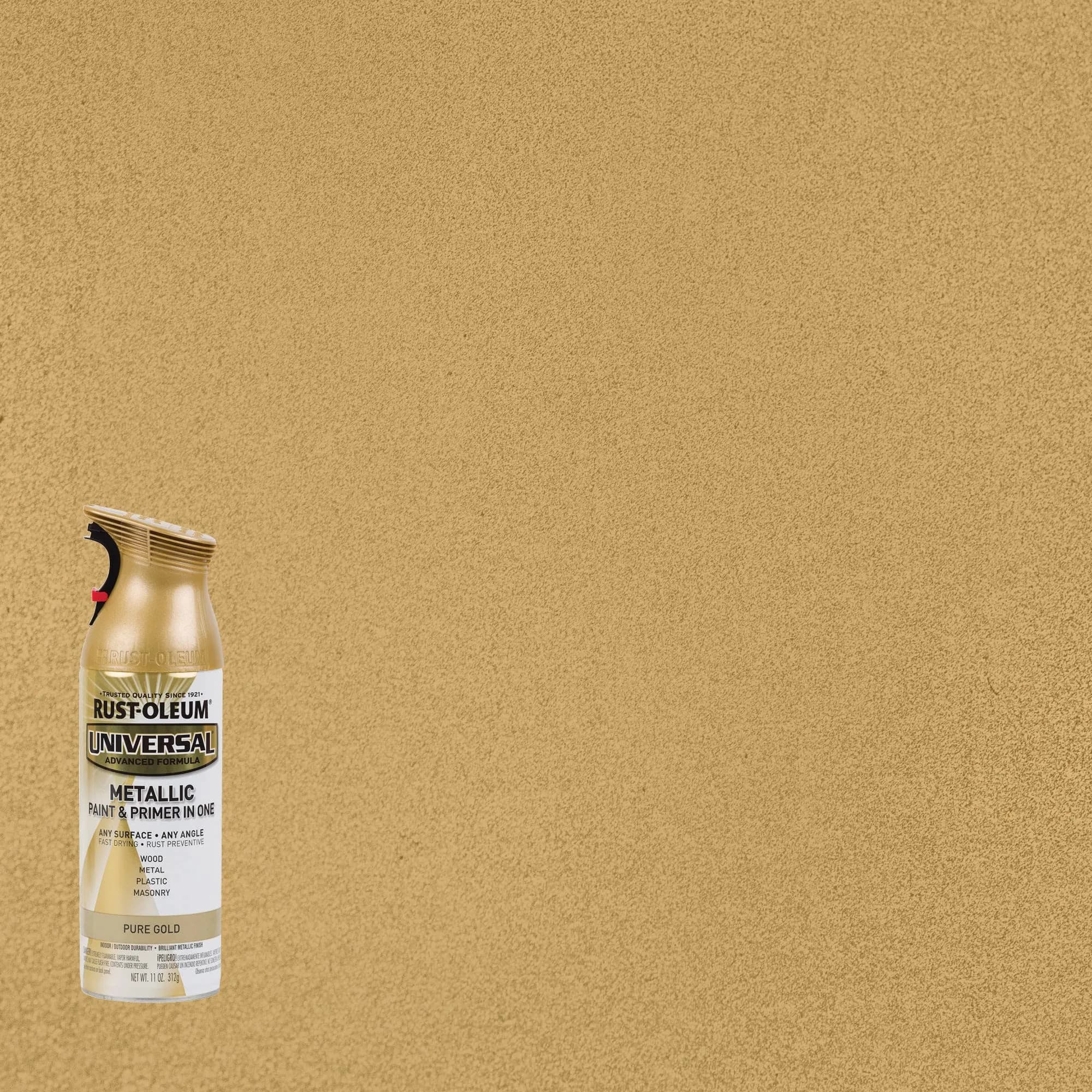 Rust-Oleum Pure Gold Metallic All Surface Spray Topcoat, 11 oz (Pack of 1) - view 2