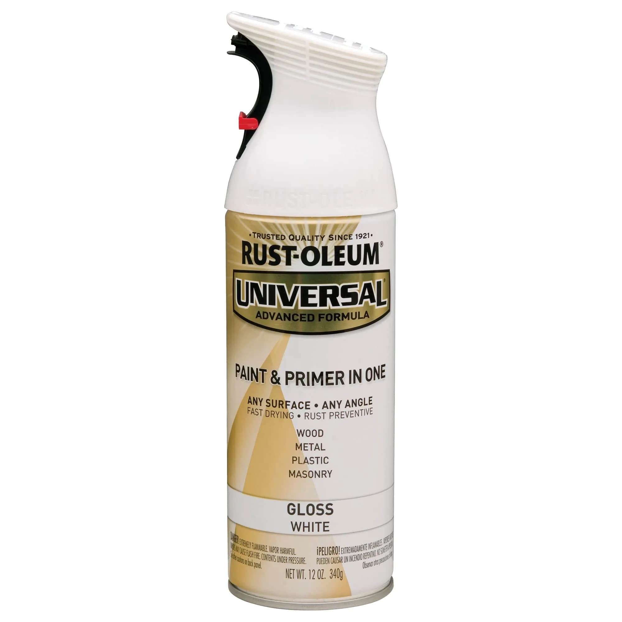 Rust-Oleum Universal All Surface Pure White Gloss Spray Paint, 12 oz (Pack of 1) - main product image