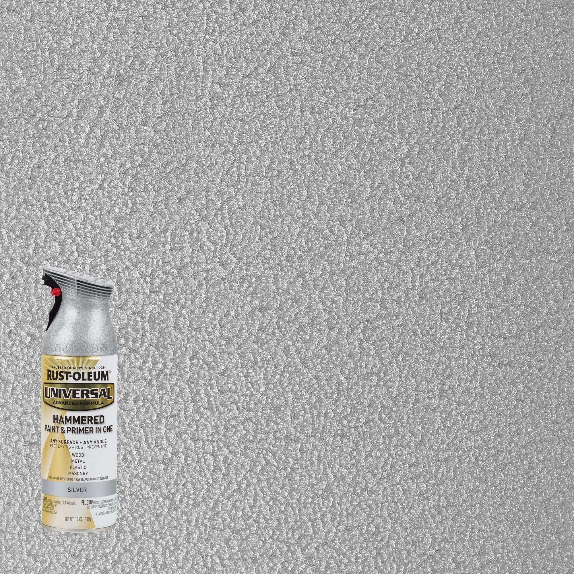 Rust-Oleum Universal All Surface Hammered Silver Spray Paint, 12 oz (Pack of 1) - view 2