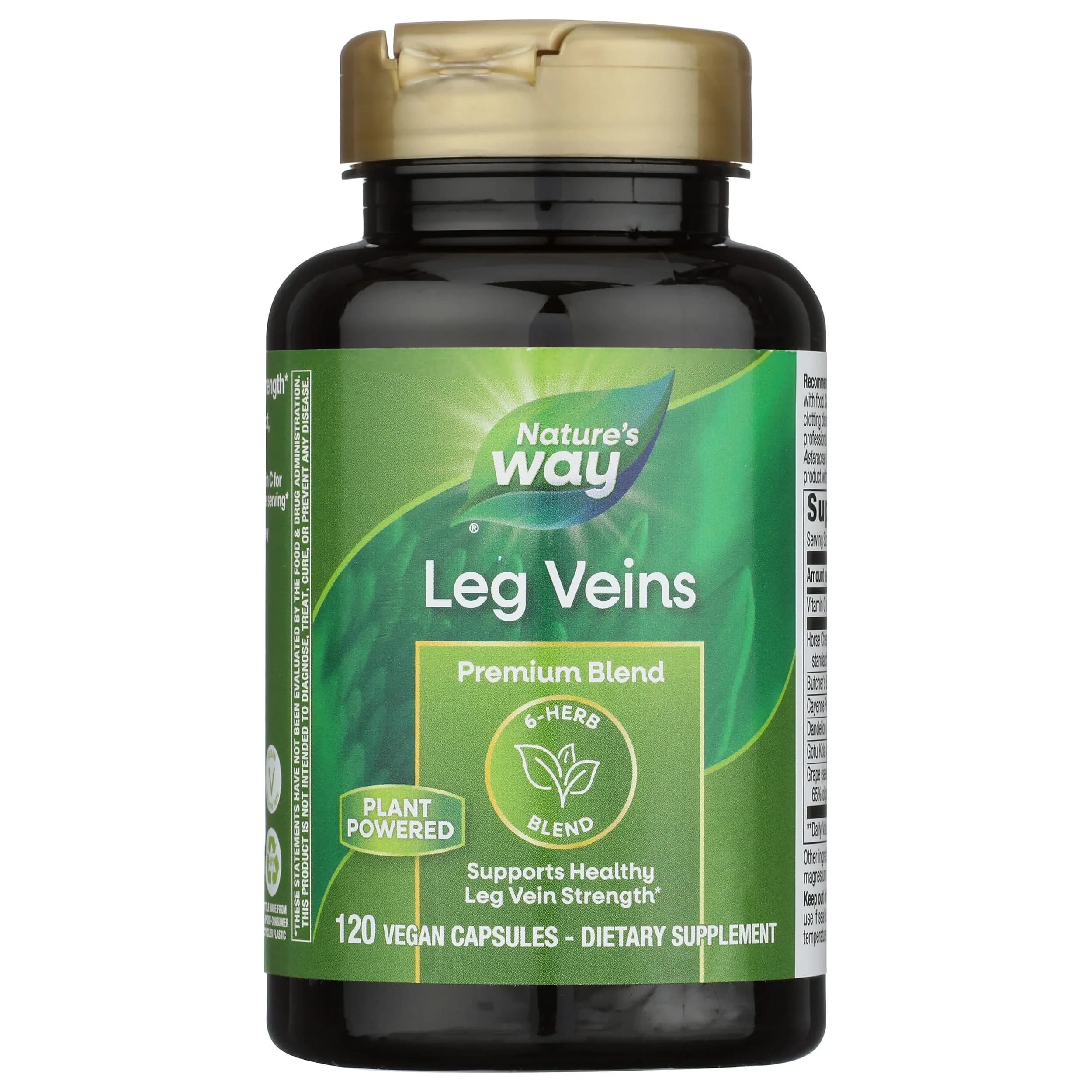 Nature's Way Leg Veins Premium Blend 120 Count (60 Servings) | Supports Healthy Leg Vein Strength with 6-Herb Blend — Capsule