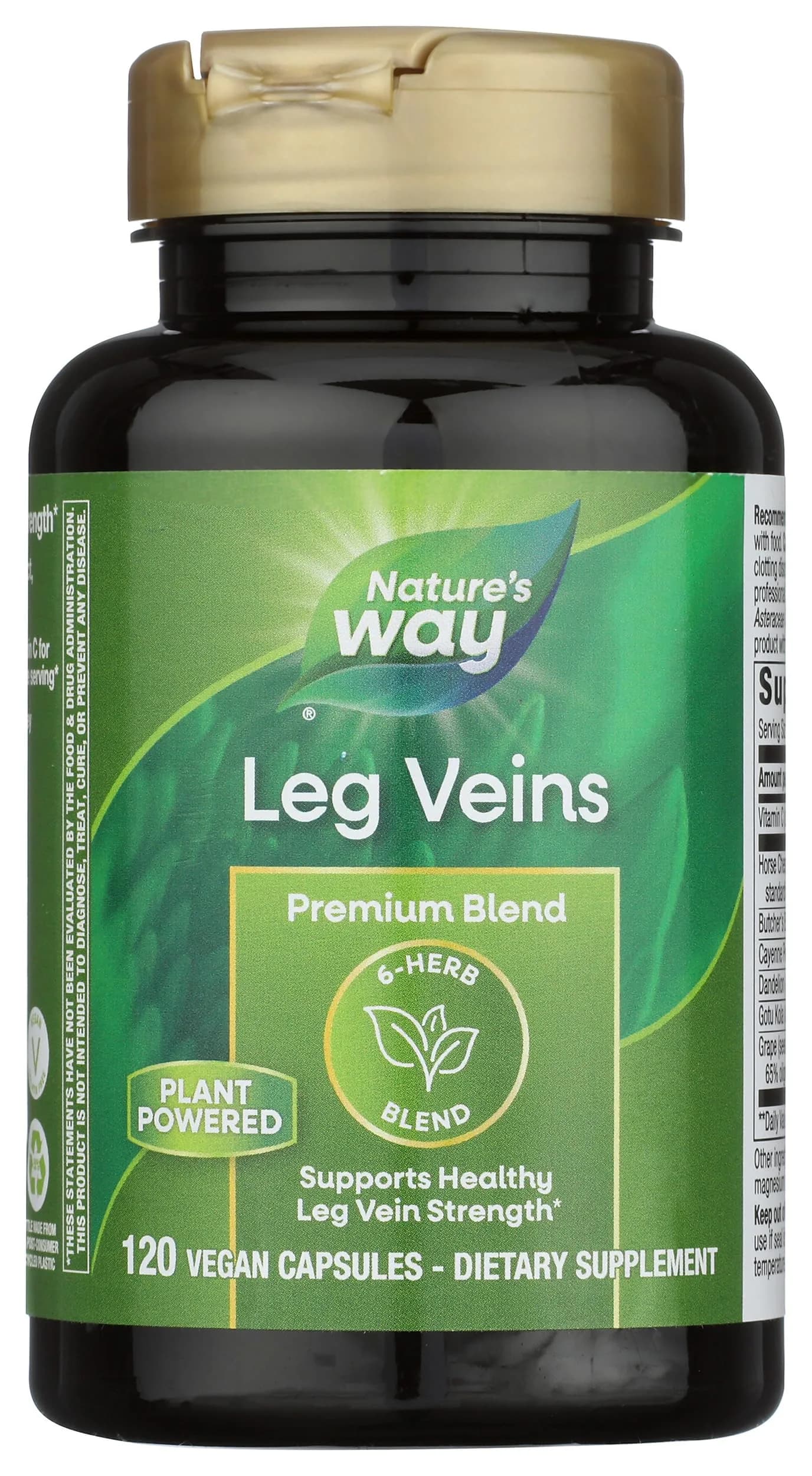 Nature's Way Leg Veins Premium Blend 120 Count (60 Servings) | Supports Healthy Leg Vein Strength with 6-Herb Blend - main product image