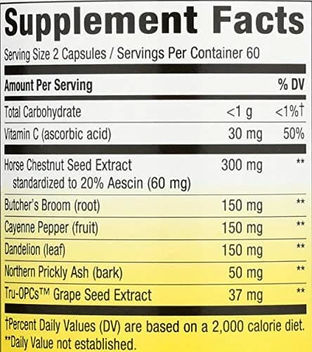 Nature's Way Leg Veins Premium Blend 120 Count (60 Servings) | Supports Healthy Leg Vein Strength with 6-Herb Blend thumbnail 4