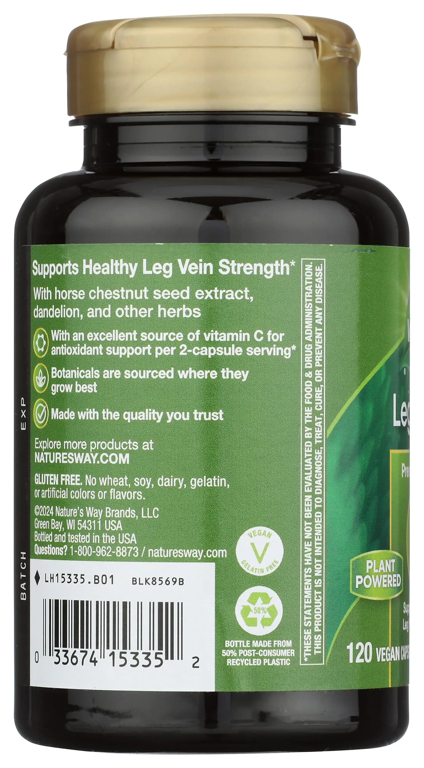 Nature's Way Leg Veins Premium Blend 120 Count (60 Servings) | Supports Healthy Leg Vein Strength with 6-Herb Blend - view 6
