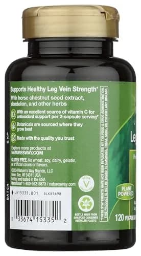 Nature's Way Leg Veins Premium Blend 120 Count (60 Servings) | Supports Healthy Leg Vein Strength with 6-Herb Blend thumbnail 6