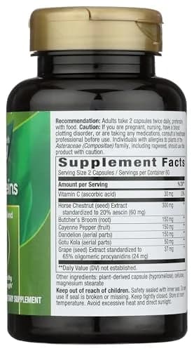 Nature's Way Leg Veins Premium Blend 120 Count (60 Servings) | Supports Healthy Leg Vein Strength with 6-Herb Blend thumbnail 7