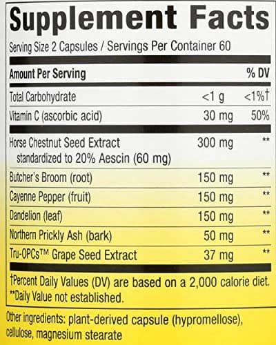 Nature's Way Leg Veins Premium Blend 120 Count (60 Servings) | Supports Healthy Leg Vein Strength with 6-Herb Blend thumbnail 3