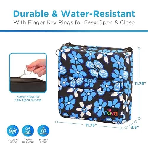 nova Walker Bag Large Carry Bag with 3 Front Pockets | Durable Nylon, Fits All Walkers, Aloha Blue thumbnail 2