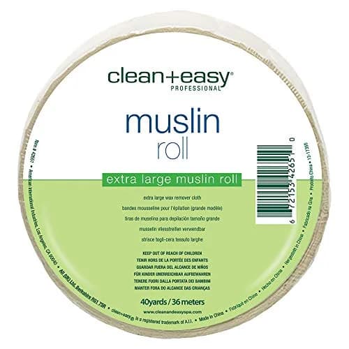 Clean + Easy Muslin Wax Strips – Extra Large Wax Roll for Full Body & Facial Hair Removal, 3.5" x 40 Yards thumbnail 1