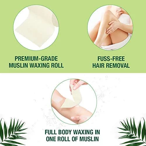 Clean + Easy Muslin Wax Strips – Extra Large Wax Roll for Full Body & Facial Hair Removal, 3.5" x 40 Yards thumbnail 5