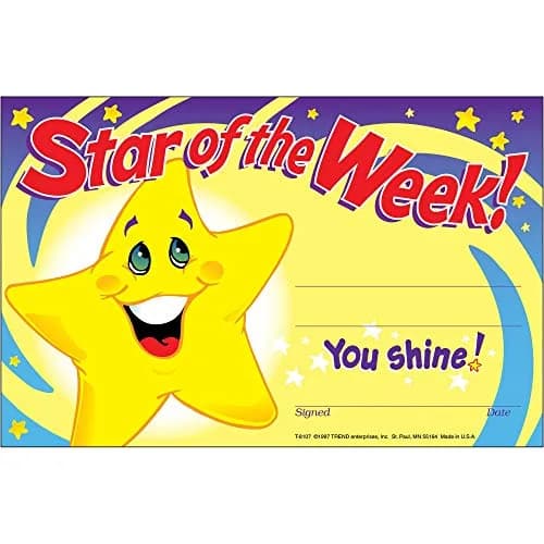 Trend Enterprises Star of the Week Recognition Awards | Customizable Student Achievement Certificates (70-120 chars) thumbnail 1