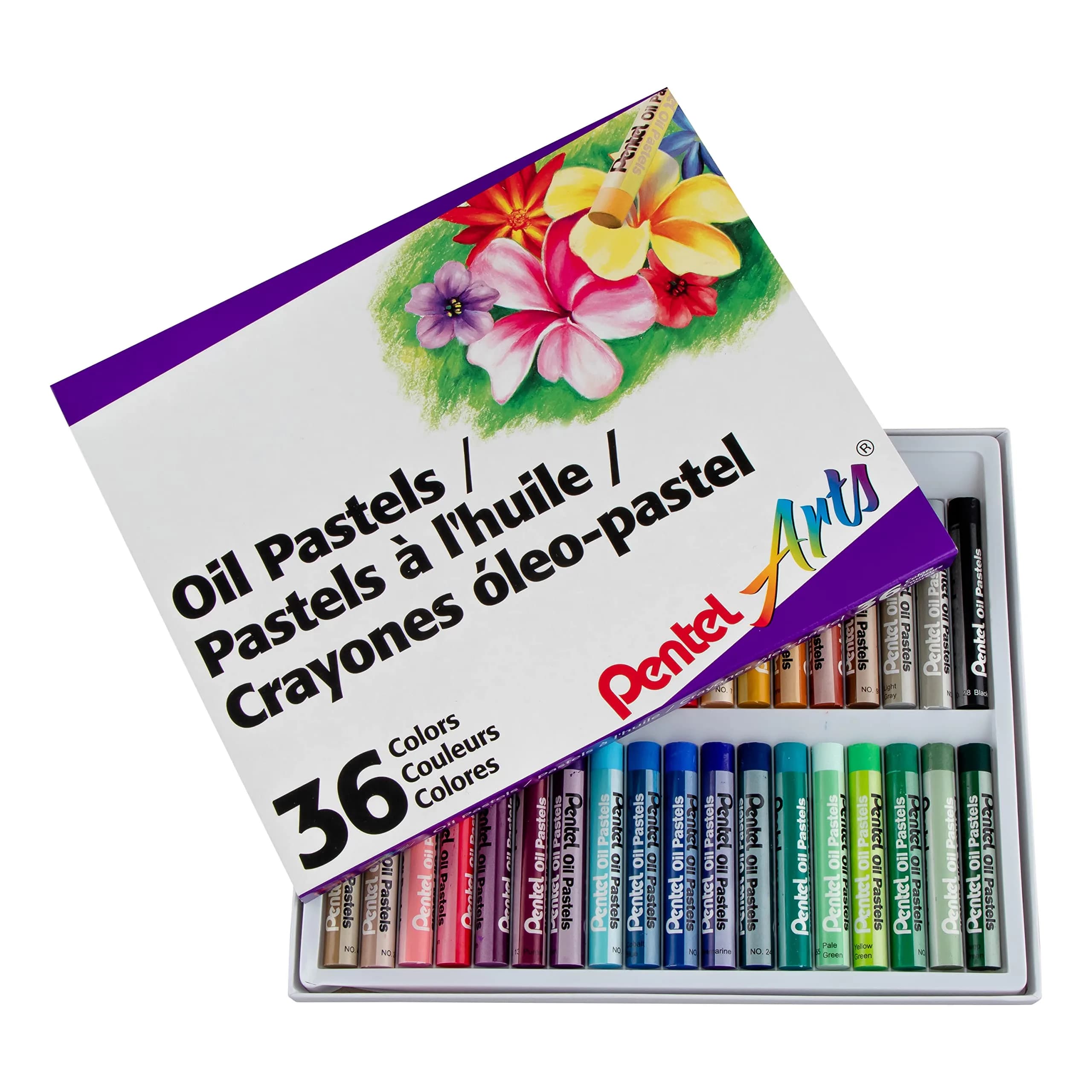 Pentel Arts Oil Pastel Set, Assorted Colors, Set of 36 | Blendable Artist Quality — Assorted Colors