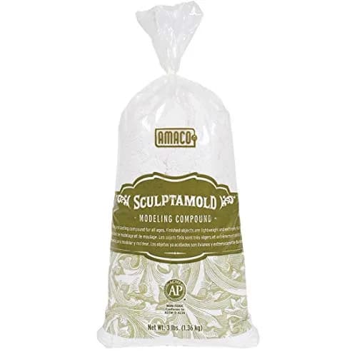 AMACO Sculptamold Modeling Compound 3 lb. Lightweight, Durable, Non-Toxic, Made in USA thumbnail 1
