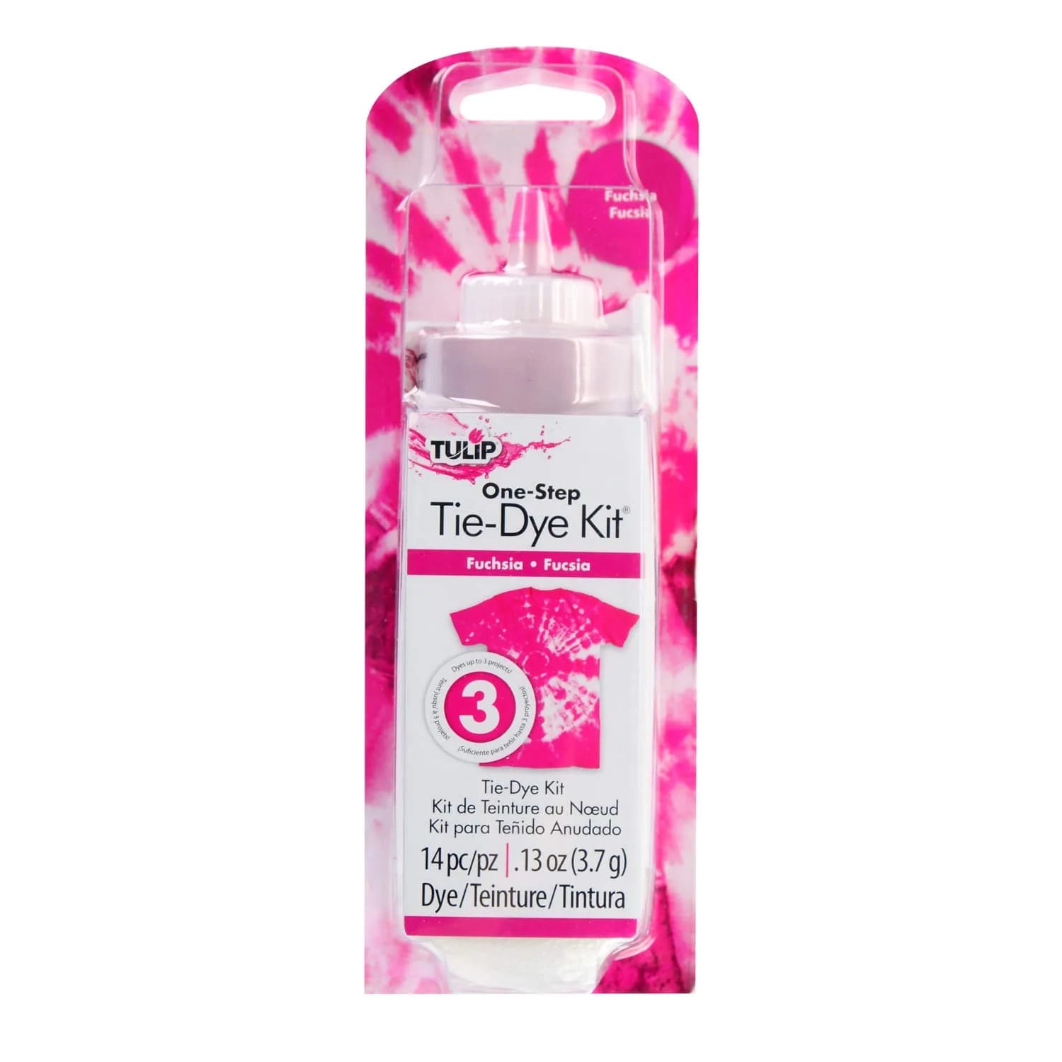 Tulip One-Step Tie-Dye Kit Fuchsia Liquid Fabric Dye 120ml (4 fl oz) | Vibrant Colors for Cotton, Rayon, Silk, Wool — Fuchsia