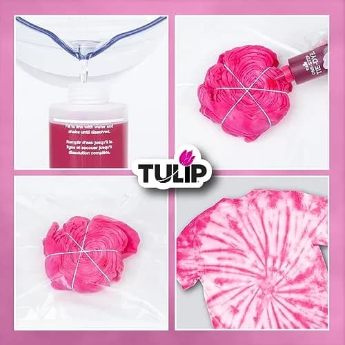 Tulip One-Step Tie-Dye Kit Fuchsia Liquid Fabric Dye 120ml (4 fl oz) | Vibrant Colors for Cotton, Rayon, Silk, Wool thumbnail 2