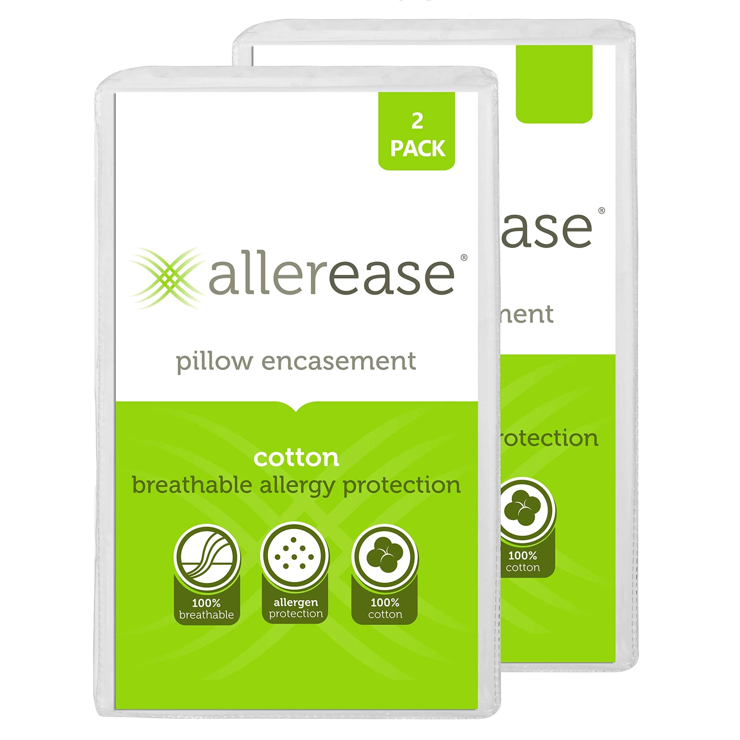 Aller-Ease Breathable Cotton Pillow Protector Queen 76cm x 51cm (30" x 20") | Allergy Protection & Extended Pillow Life - main product image