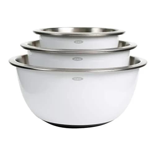 OXO Good Grips Stainless Steel Mixing Bowl Set - 3-Piece, 1.9L (1.5qt) / 2.8L (3qt) / 4.7L (5qt) | Nesting Bowls for Baking & Cooking thumbnail 1