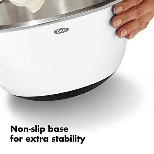 OXO Good Grips Stainless Steel Mixing Bowl Set - 3-Piece, 1.9L (1.5qt) / 2.8L (3qt) / 4.7L (5qt) | Nesting Bowls for Baking & Cooking thumbnail 5
