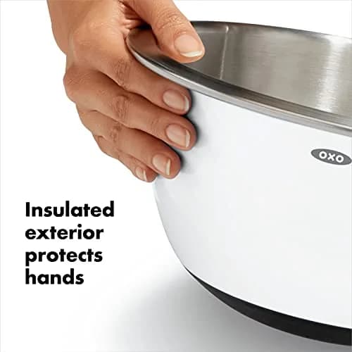 OXO Good Grips Stainless Steel Mixing Bowl Set - 3-Piece, 1.9L (1.5qt) / 2.8L (3qt) / 4.7L (5qt) | Nesting Bowls for Baking & Cooking thumbnail 3