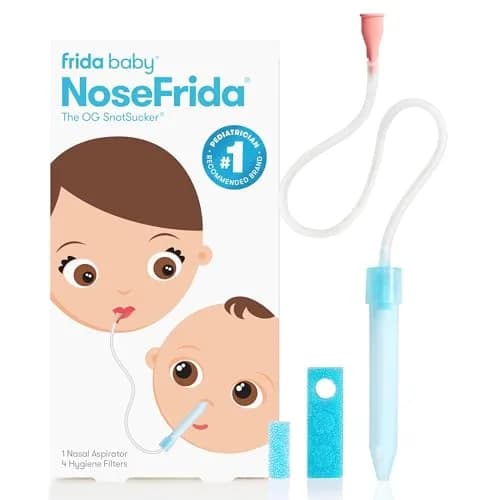 Frida Baby NoseFrida SnotSucker Nasal Aspirator for Baby, Blue, 1 Unit (4 Filters Included) | Doctor-Invented for Gentle Baby Nasal Suction thumbnail 1
