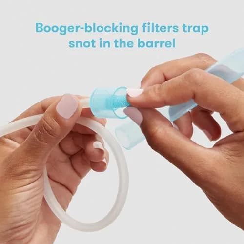 Frida Baby NoseFrida SnotSucker Nasal Aspirator for Baby, Blue, 1 Unit (4 Filters Included) | Doctor-Invented for Gentle Baby Nasal Suction thumbnail 3