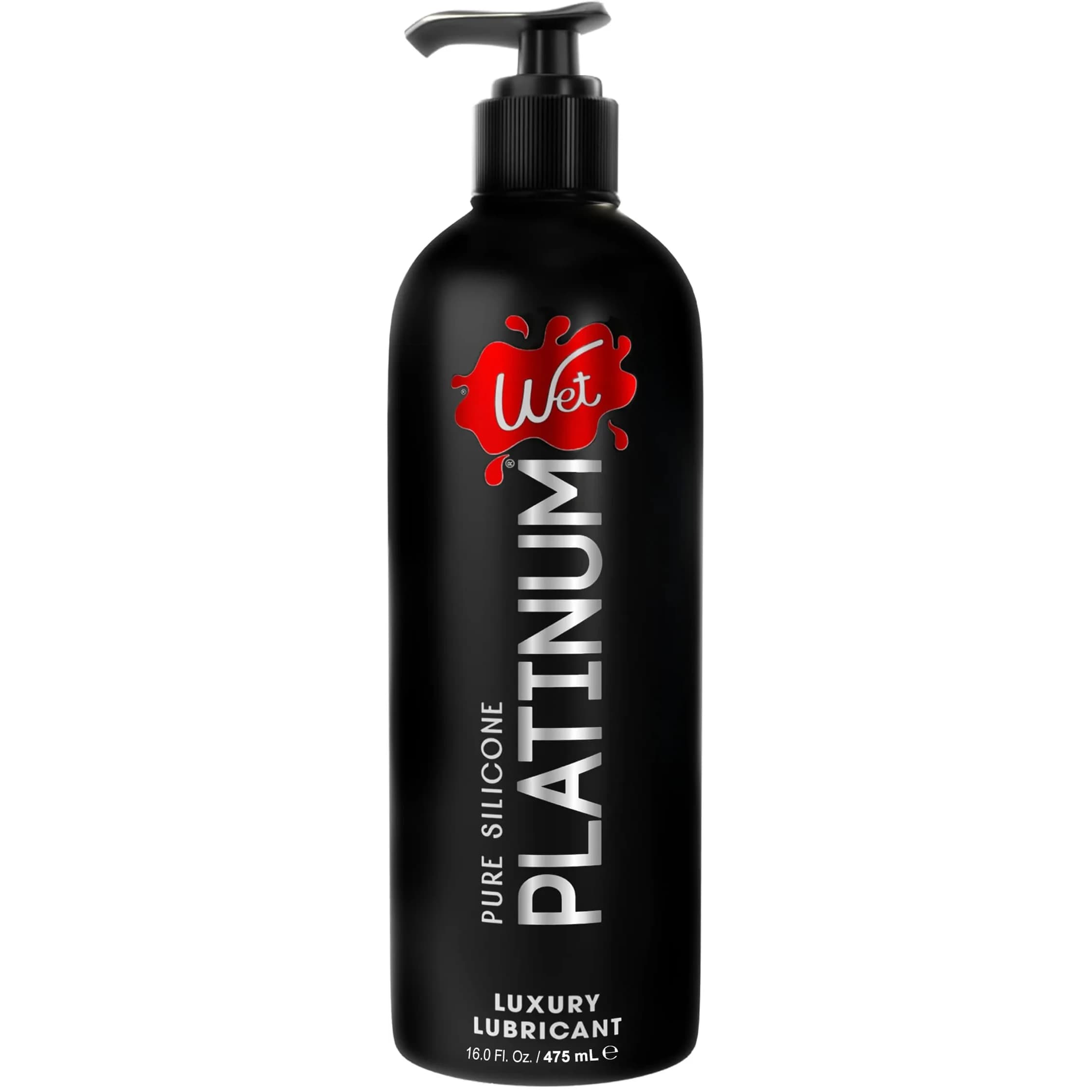 Wet Platinum Silicone-Based Personal Lubricant 126ml (4.2 Fl Oz) | Hypoallergenic, Long-Lasting Glide — Black