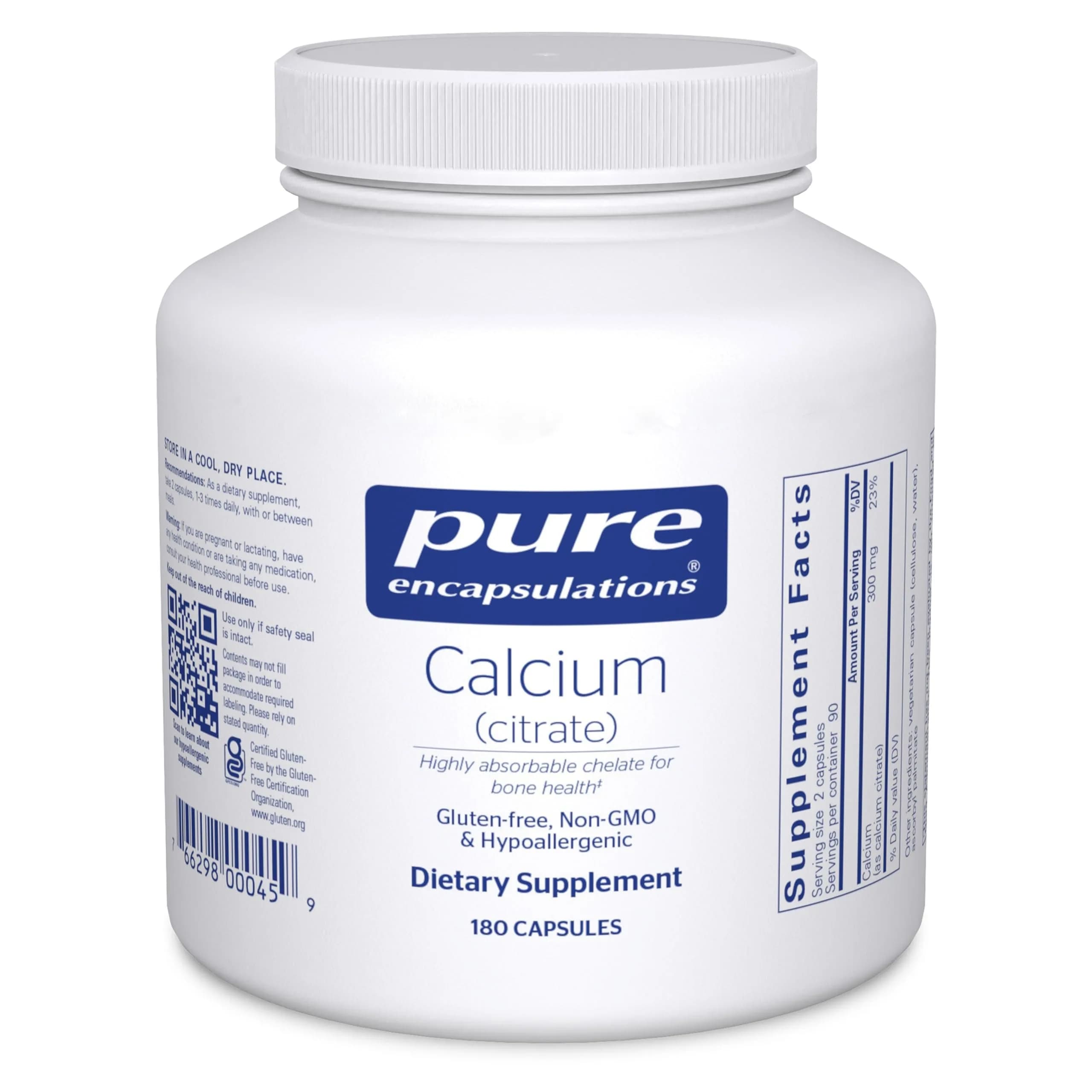 Pure Encapsulations Calcium Citrate 180 Capsules | Supports Bone, Heart, Colon Health — Capsule