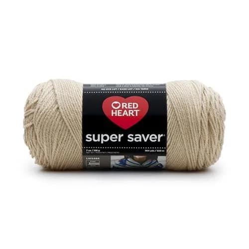 Red Heart Super Saver Yarn, Buff, 198g (7oz) | 364 Yards Medium Worsted Weight Acrylic thumbnail 1
