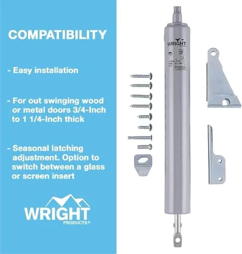 Wright Products Pneumatic Door Closer, Medium | Aluminum for Out-Swinging Doors thumbnail 4