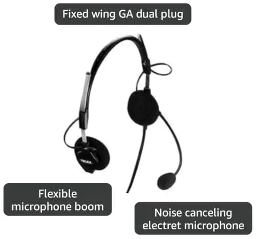 Telex Airman 750 Aviation Headset | FAA TSO Approved, Noise Cancelling, Fixed Wing GA Dual Plug thumbnail 2