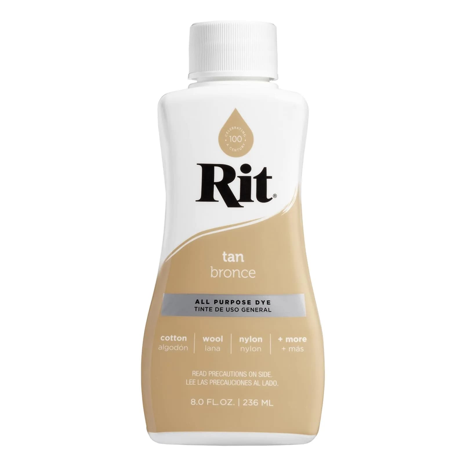 Rit All-Purpose Liquid Fabric Dye, Tan 237ml (8 Fl Oz) - Concentrated Color for Cotton, Linen, Silk, Wool, Rayon, Nylon - main product image
