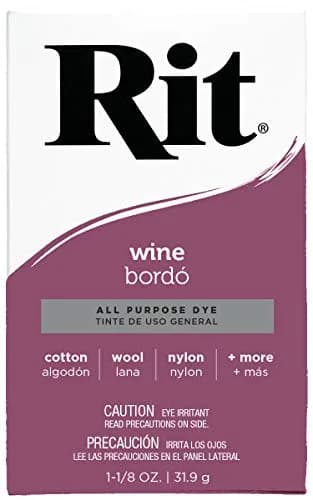 Rit All-Purpose Powder Dye, Wine, 31.9 g (1.125 oz) | Vibrant Color for All Fabrics thumbnail 1