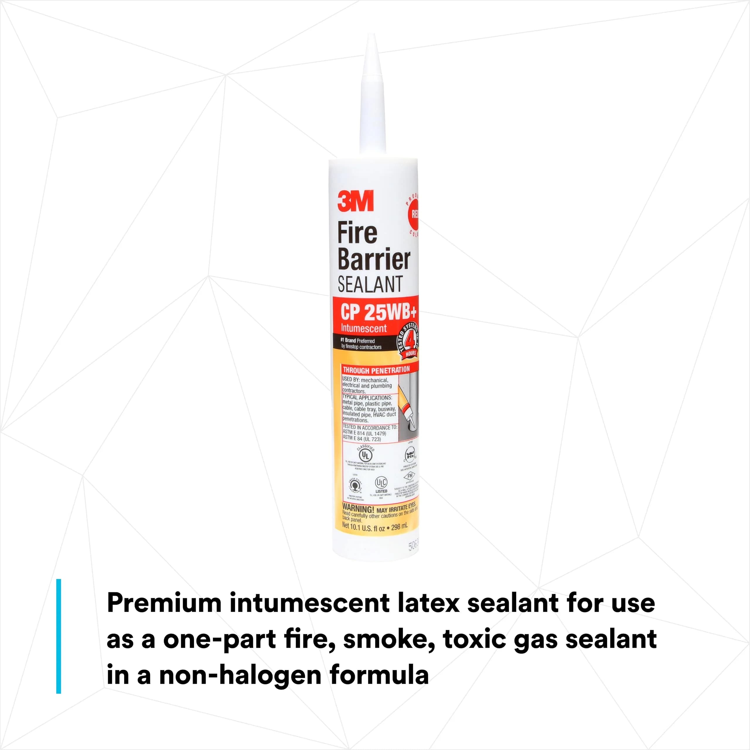 3M Fire Barrier Sealant CP 25WB+ 300ml (10.1 fl oz) | Tested to 4-Hour Fire Rating - view 5