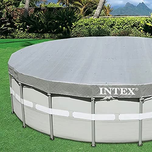 Intex Deluxe Pool Cover for 18ft Round Ultra XTR Pools | UV-Resistant, Rope Tie, 8in Overhang thumbnail 2