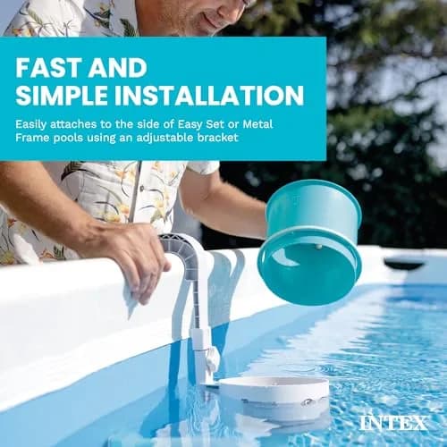 Intex Deluxe Wall Mount Pool Surface Automatic Skimmer 8.25 in L x 9.5 in W x 13 in H | Keeps Pool Clean Automatically thumbnail 4
