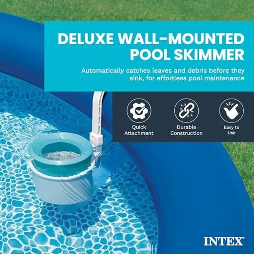 Intex Deluxe Wall Mount Pool Surface Automatic Skimmer 8.25 in L x 9.5 in W x 13 in H | Keeps Pool Clean Automatically thumbnail 2