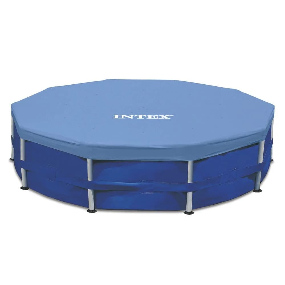 Intex 12ft Round Metal Frame Pool Cover | 3.37 kg (7 lb) | Protects from Debris & Weather — 9' (Round)