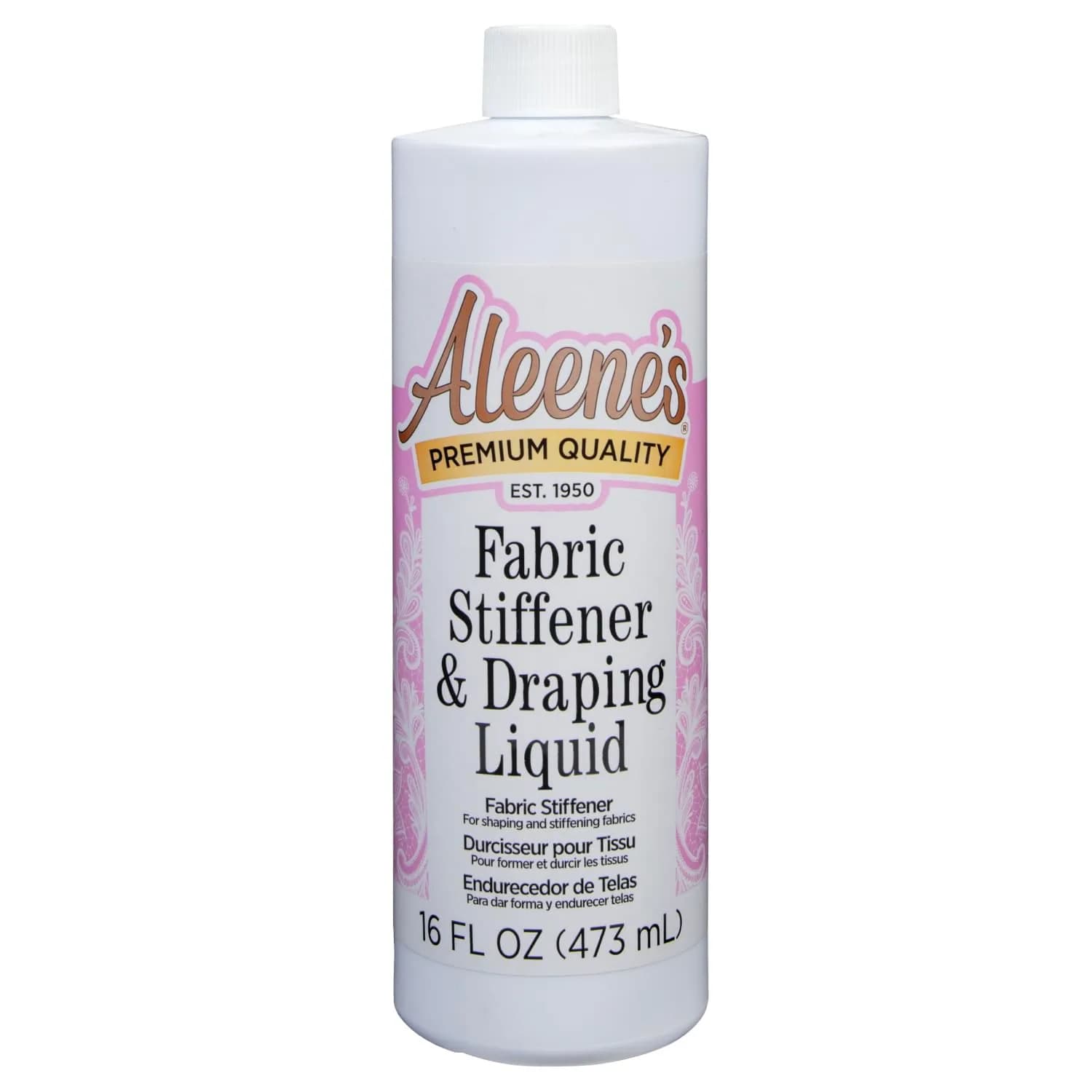 Aleene's Fabric Stiffener and Draping Liquid 473ml (16 Fl Oz) | Nontoxic, Quick Drying Formula for Shaping Fabrics - main product image