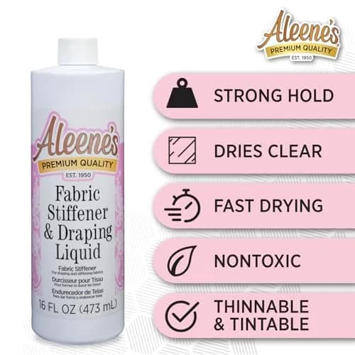 Aleene's Fabric Stiffener and Draping Liquid 473ml (16 Fl Oz) | Nontoxic, Quick Drying Formula for Shaping Fabrics thumbnail 2