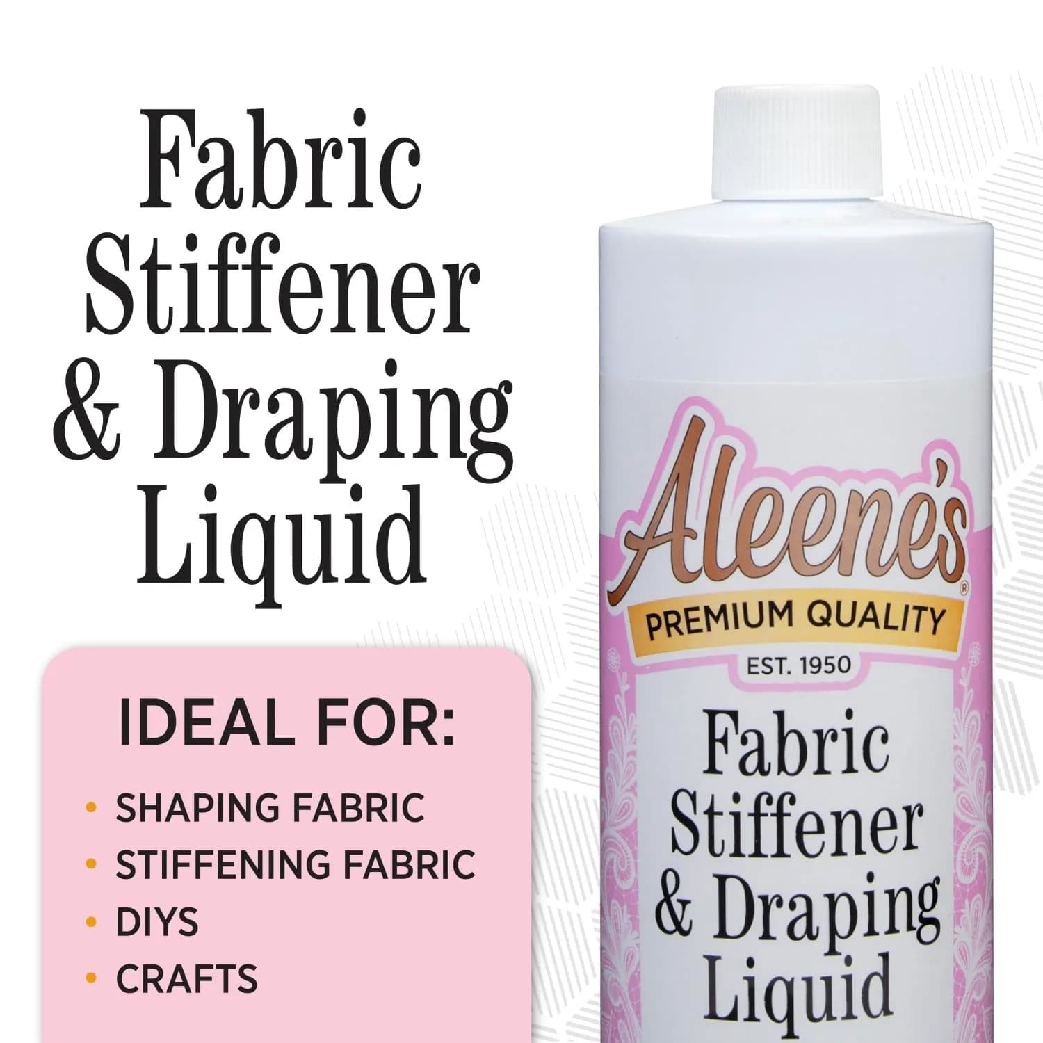 Aleene's Fabric Stiffener and Draping Liquid 473ml (16 Fl Oz) | Nontoxic, Quick Drying Formula for Shaping Fabrics - view 3