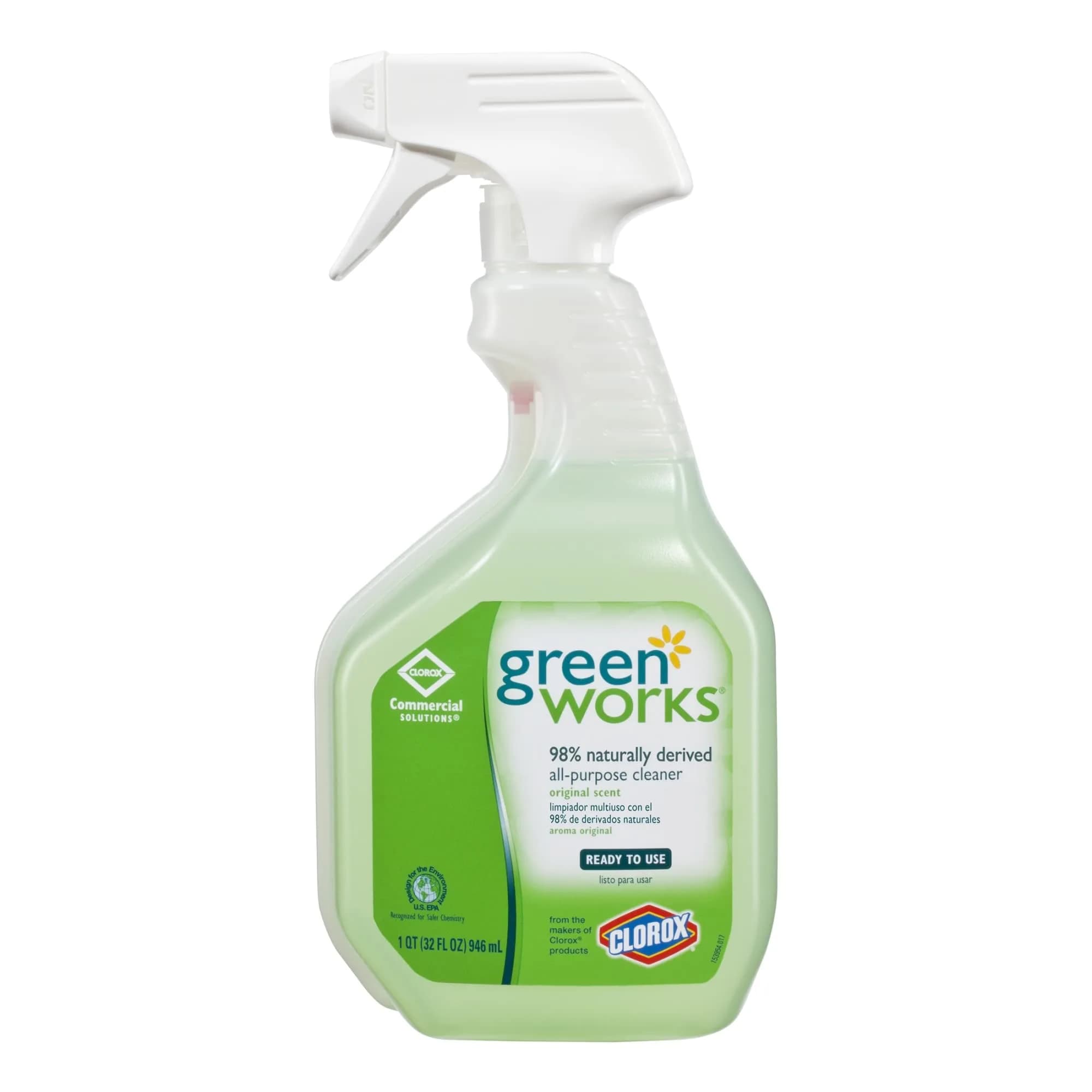 Clorox Green Works All Purpose Cleaner Spray 32 Fl Oz | Naturally Derived, Safe for Pets & Kids