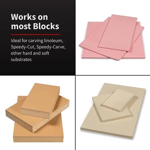 Speedball 4131 Linoleum Cutter Set with Handle | 5 Assorted Lino Cutters, Made in USA thumbnail 4