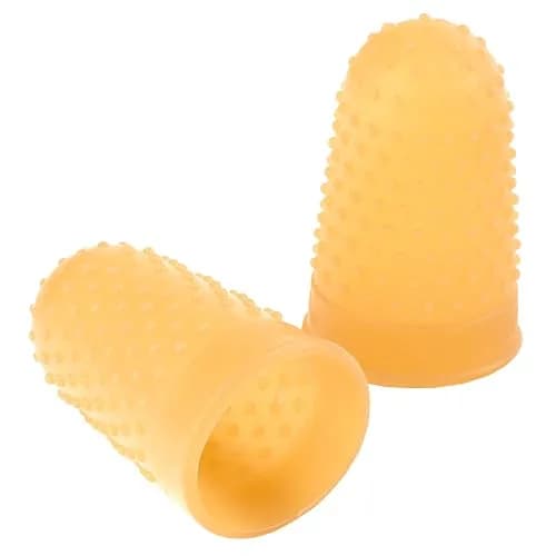 ACCO Rubber Finger Tips Size 11.5 Medium Nubbed Grip 12 Count | Durable, Amber thumbnail 2