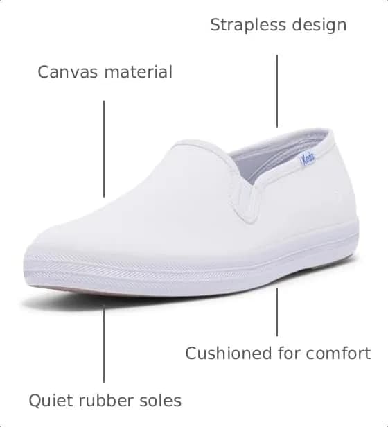 Keds Champion Slip on Womens White Canvas Size 8.5 Wide | Classic Comfort & Style thumbnail 4
